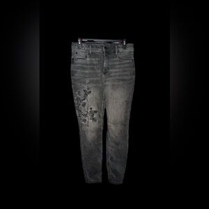 Simply Vera Vera Wang Charcoal Floral Skinny Jeans